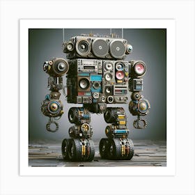 A Robot Made Of Analog Stereo Equipment, Digital Art 3 Art Print