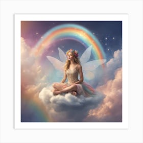 Fairy On Cloud Art Print