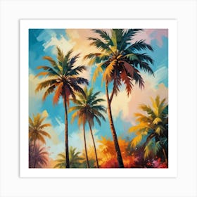 Palm Trees in Art Print 2 Art Print