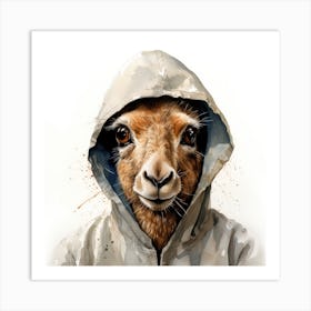 Watercolour Cartoon Saiga In A Hoodie 2 Art Print