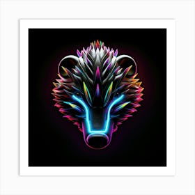 Neon Hedgehog Art Print