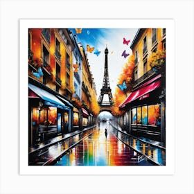 Paris In Rain Art Print