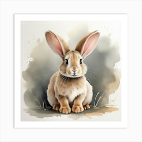 Rabbit Watercolor Painting 1 Art Print