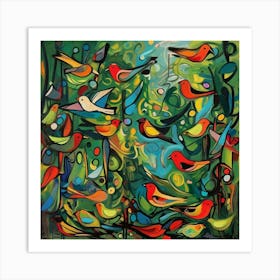 Birds In The Forest Art Print