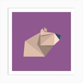Origami Bear Side Art Print