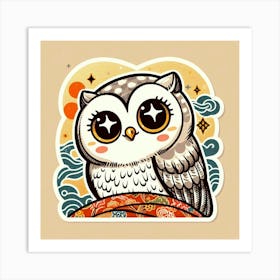 Owl Sticker Art Print