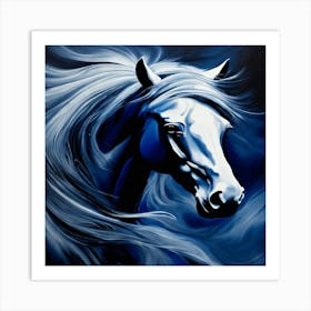 Blue Horse 1 Art Print