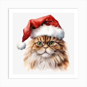 Santa Cat 49 Art Print
