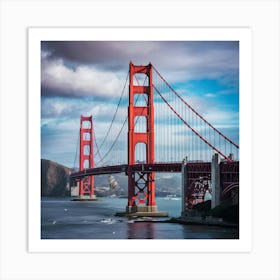 .golden gate bridge at sunset Art Print