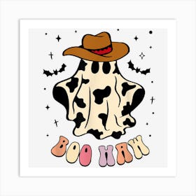 Halloween Boo Haw Ghost Funny Cowboy Cowgirl Western Art Print