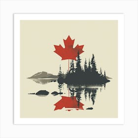 Canadian Flag Leaf Minimal Art Print