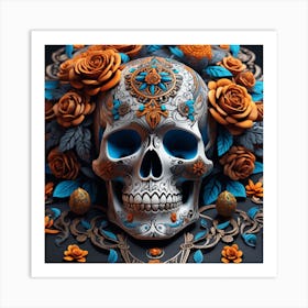 Day Of The Dead Skull Art Print