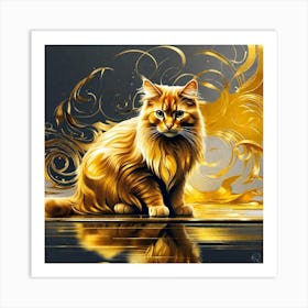 Golden Cat 14 Art Print