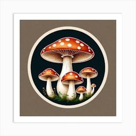 Mushrooms In The Forest 29 Art Print