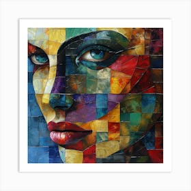 Mosaic Woman Face Art Print