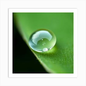 Water Drop On Leaf Poster