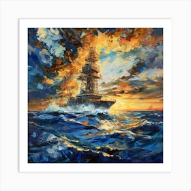 Sunset On The Sea Art Print