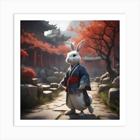 Rabbit In A Kimono Art Print