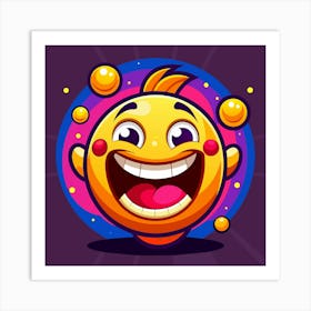 Yellow Emoji Smiley Face With Big Smile 6 Art Print