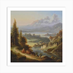 Landscape With A River Art Print