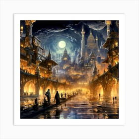 Night in the city Art Print