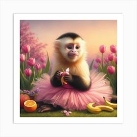 Monkey In A Tutu Art Print