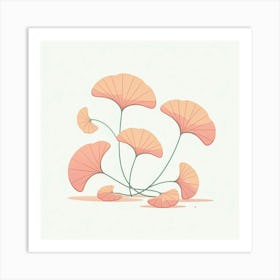 Tropical leaves of ginkgo biloba, Vector art Art Print
