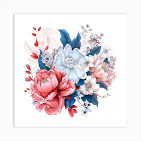 Peony Bouquet 2 Art Print