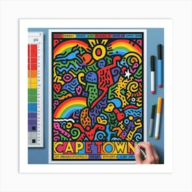 Cape Town Canvas Travel Poster Print 1 Art Print