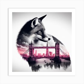 Fox silhouette 9 Art Print