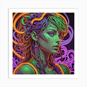 Neon Girl 1 Art Print