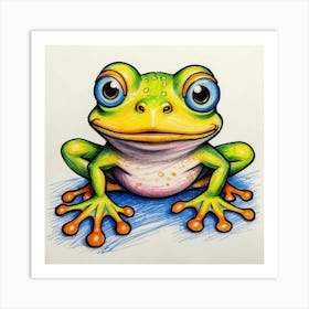 Frog Drawing 6 Art Print