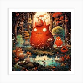 Trolls In The Forest Art Print