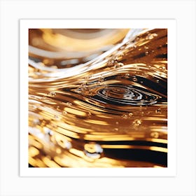 Gold Water Ripples Art Print