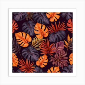 Tropical Leaves Seamless Pattern 6 Art Print