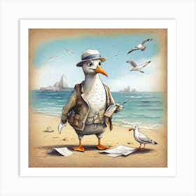 Seagull On The Beach 16 Art Print