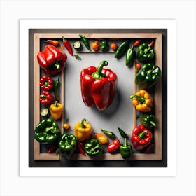 Peppers In A Frame 42 Art Print