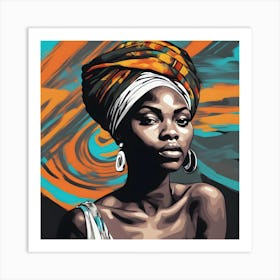 African Woman With Turban Art Print