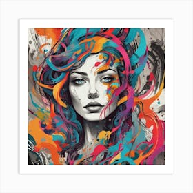 Splatter Girl 9 Art Print