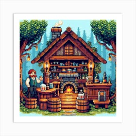 8-bit fantasy tavern 3 Art Print