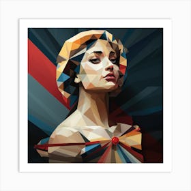 Geometric Greek Woman 01 Art Print