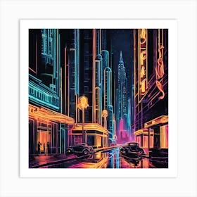 Neon City 4 Art Print