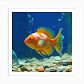 Goldfish In Aquarium Photo Art Print