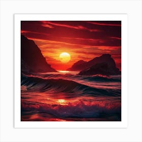 Sunset Over The Ocean 89 Art Print