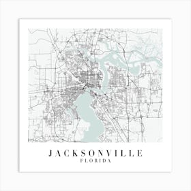 Jacksonville Florida Street Map Minimal Color Square Art Print