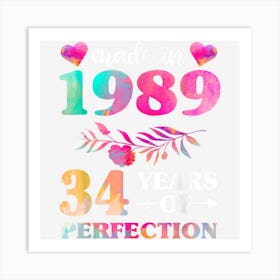 34th Birthday Shirts For Women Art Print