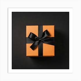 Gift Box On Black Background 3 Art Print