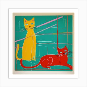 Two Cats Art Print