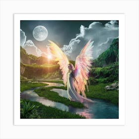 Angel In The Meadow Art Print