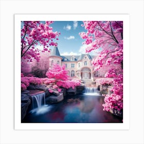 Pink Cherry Blossoms 3 Art Print